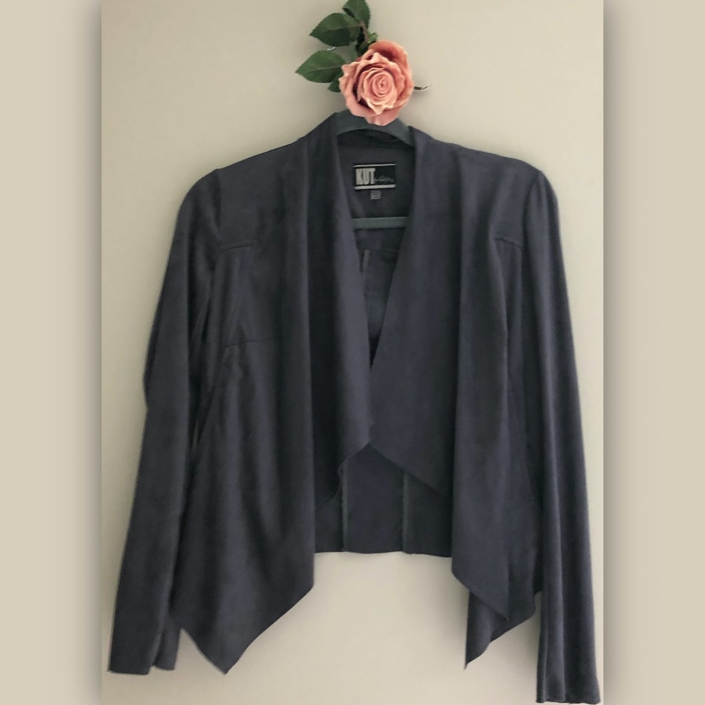 Kut from the Kloth Vegan Suede Jacket - Smoke Grey